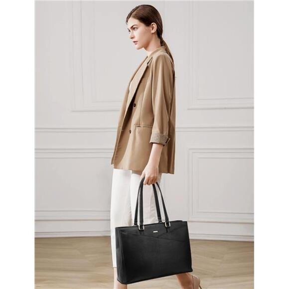 Laptop Tote Bag for Women 15.6 Inch Waterproof Leather Computer Bags Business - Picture 6 of 7
